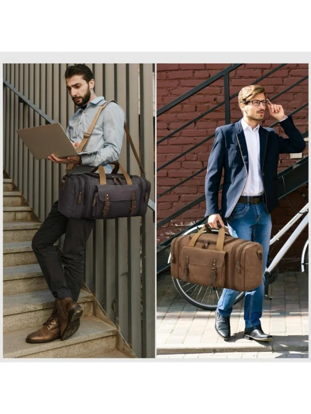 Spacious 50L Waxed Canvas Duffel Bag in Coffee - Durable, Stylish Travel Tote